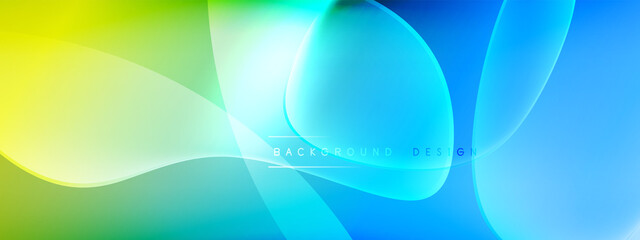 Vector abstract background - liquid bubble shapes on fluid gradient with shadows and light effects. Shiny design template for text