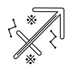 sagittarius zodiac sign symbol line style icon