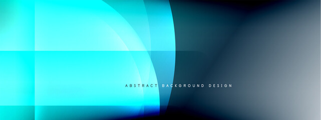 Obraz premium Vector abstract background - circle and cross on fluid gradient with shadows and light effects. Techno or business shiny design templates for text