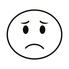 sad emoji face classic line style icon