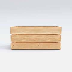 Wooden crate on white background 