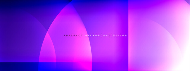 Vector abstract background - circle and cross on fluid gradient with shadows and light effects. Techno or business shiny design templates for text