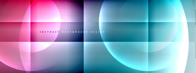 Fototapeta premium Vector abstract background - circle and cross on fluid gradient with shadows and light effects. Techno or business shiny design templates for text