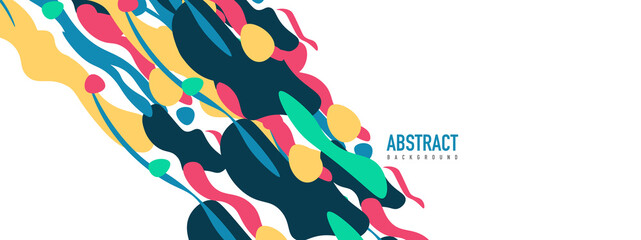 Trendy liquid style shapes abstract design, dynamic vector background for placards, brochures, posters, web landing pages, covers or banners