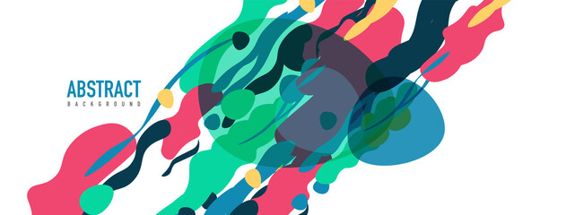 Trendy liquid style shapes abstract design, dynamic vector background for placards, brochures, posters, web landing pages, covers or banners
