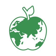 world planet earth with apple shape