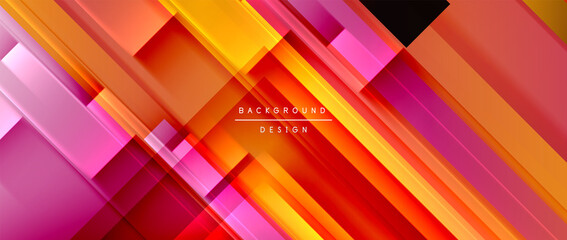 Dynamic lines on fluid color gradient. Trendy geometric abstract background for your text, logo or graphics