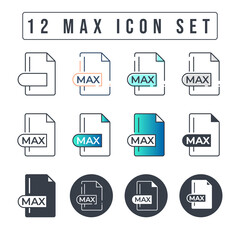 MAX File Format Icon Set. 12 MAX icon set.