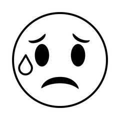 crying emoji face classic line style icon