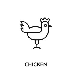 Fototapeta na wymiar chicken icon vector. chicken sign symbol for modern design.
