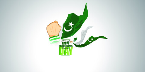 vector illustration for Pakistan independence day-14th August, greeting, banner, flyer, stickers for promotional advertisement  