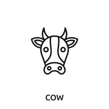 cow icon vector. cow sign symbol for modern design.