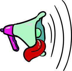 Large loudspeaker with tongue out