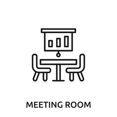 meeting room icon vector. meeting room sign symbol for modern design.