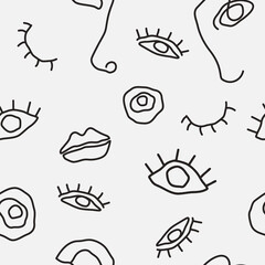 Ethnic line art seamless pattern design. Esp10 vector.