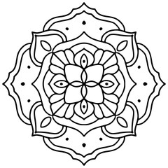 Hand drawn Flower Mandala illustration. Vintage decorative element.