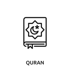 quran icon vector. islamic book sign symbol for modern design.