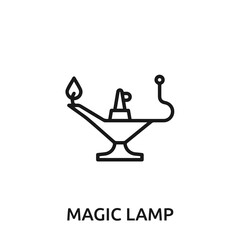 magic lamp icon vector. Grass sign symbol for modern design.