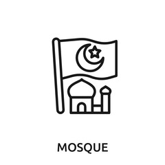 mosque icon vector. mosque sign symbol for modern design.