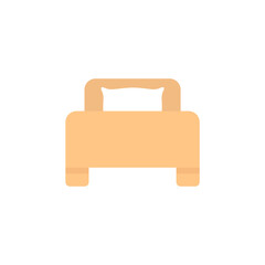 Flat bed, sleeper icon, vector illustration isolated on white background