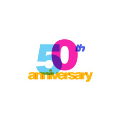 50th Years Anniversary Celebration Icon Vector Logo Design Template