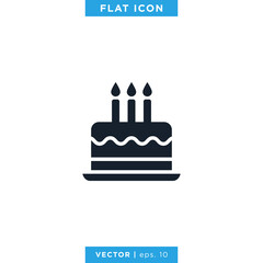 Birthday Cake Icon Vector Design Template