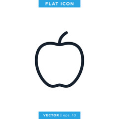 Apple Fruit Icon Vector Design Template.