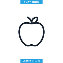 Apple Fruit Icon Vector Design Template.