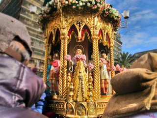 The walking baroque of the celebration of San'Agatha. Catania . Sicily