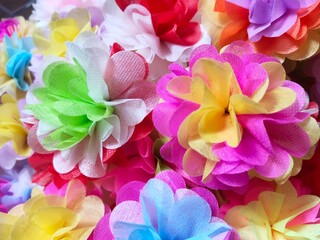 Obraz premium Colorful fake flowers made from mulberry paper