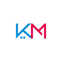 letter km real estate symbol simple geometric logo vector