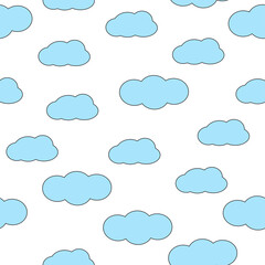 Seamless pattern with clouds. Colorful background.
