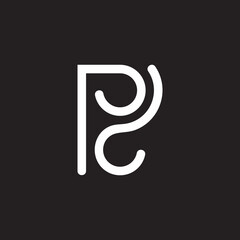 Obraz premium vector of abstract letter pd geometric curves line logo