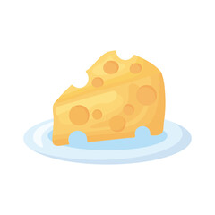 cheese portion in dish detailed style icon