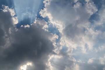 Fototapeta na wymiar White cloud in the blue sky.