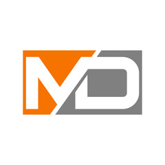 abstract MD logo initial D & M letter graphic concept vector icon template