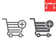 Add to shopping cart line and glyph icon, ui and button, shop cart sign vector graphics, editable stroke linear icon, eps 10.