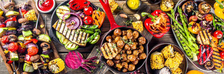 Assortment barbecue vegan food