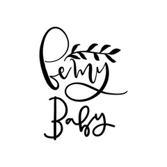 Cute Valentine's day lettering composition. Hand drawn illustration.