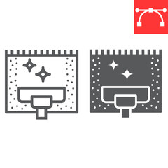 Carpet cleaning line and glyph icon, dry cleaning and wash, vacuum cleaner sign vector graphics, editable stroke linear icon, eps 10.