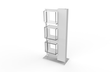 Display stand, retail display stand for product , display stands isolated on white background. 3d illustration