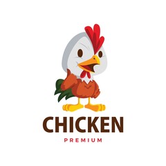 chicken thumb up mascot character logo vector icon illustration