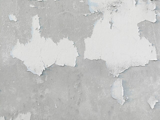 Grunge peeling white texture of plaster concrete wall background