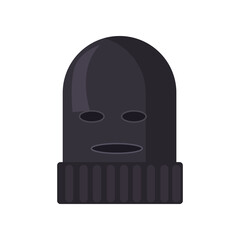 Black warm ski mask. Balaclava, alpinist outfit, winter clothing. illustration can be used for topics like mountain climbing, face protection, snowy peak