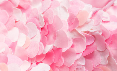 Obraz premium Composition of light spring pink textile petals.