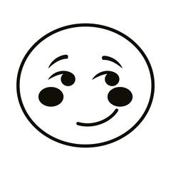 Fototapeta premium happy emoji face classic line style icon