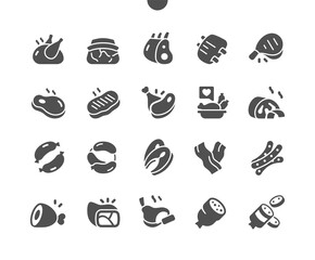 Meat 2 Well-crafted Pixel Perfect Vector Solid Icons 30 2x Grid for Web Graphics and Apps. Simple Minimal Pictogram
