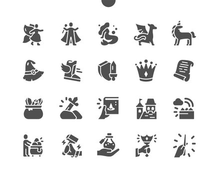 Fantasy 2 Well-crafted Pixel Perfect Vector Solid Icons 30 2x Grid for Web Graphics and Apps. Simple Minimal Pictogram