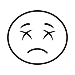 sad emoji face classic line style icon