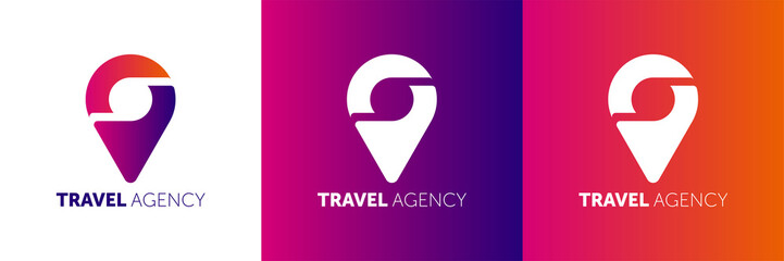 Vector logo design templates for airlines, airplane tickets, travel agencies - planes and emblems